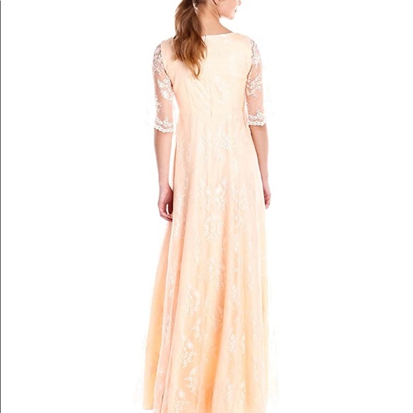 SOLD Donna Morgan Apricot Lace Maxi Gown Sz 2 NWT - Picture 7 of 15